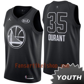 NBA Golden State Warriors Trikot Kevin Durant 35 2018 All-Star Jordan Brand Schwarz Swingman - Kinder